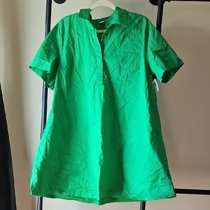 NWT Old Navy 100% Cotton Mini Beach Cruiser Green Dress